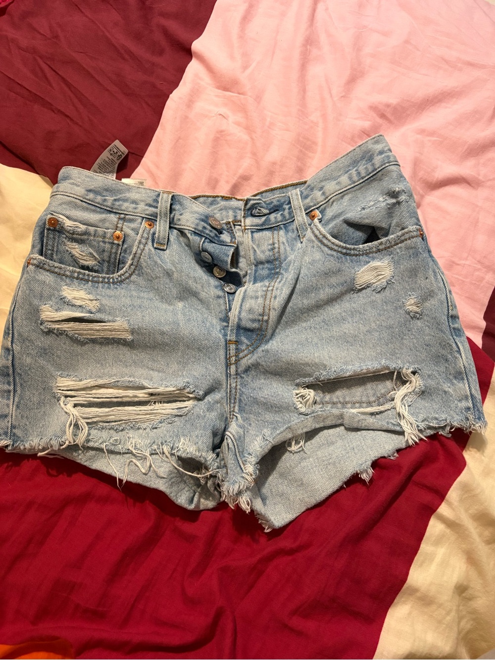 Levi's Light Blue 501 Denim Shorts - Women